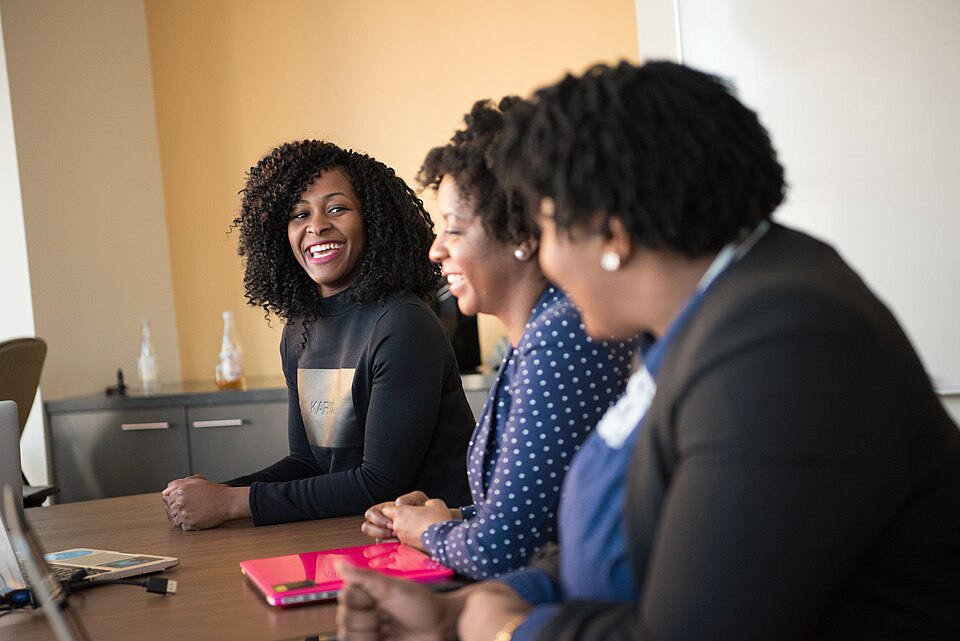 Young professionals collaborating at a planning board
